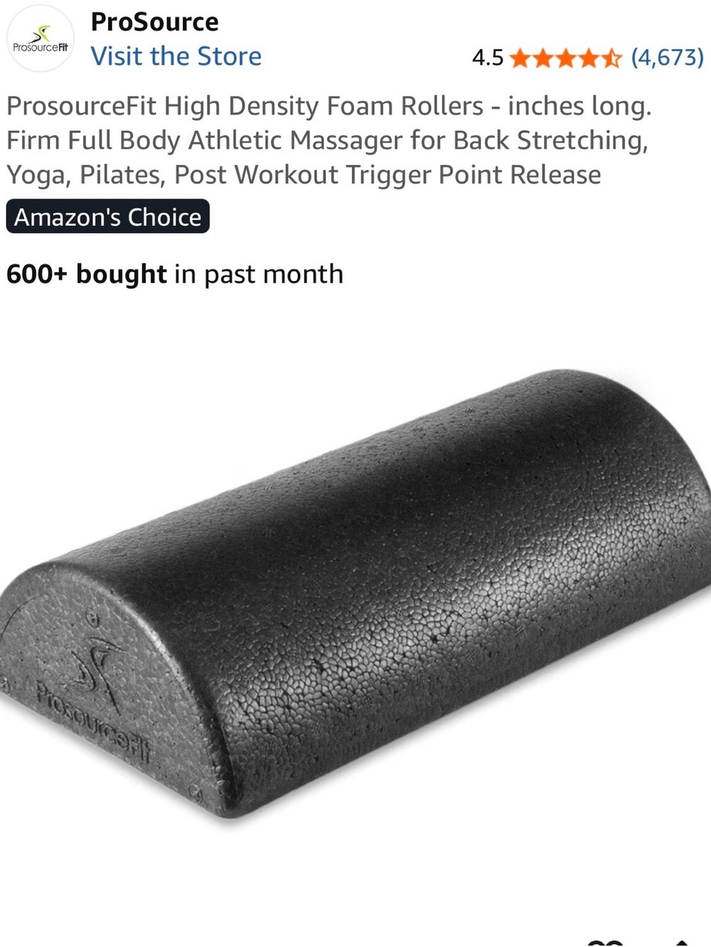 ProSourceFit High Density Foam Roller for Exercise yoga Pilates PT